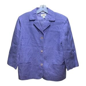 Women’s Talbots Irish Linen Cropped Three Button Jacket